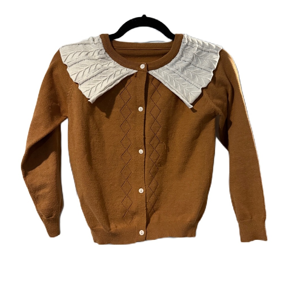 Brown Sweater with White Collar - Picture 1 of 5